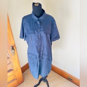 TUCKERNUCK NAVY LIGHTWEIGHT POPLIN NALA DRESS XXL